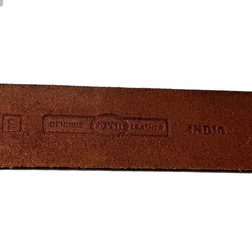 Fossil Studded/embroidered Round Buckle Leather Belt Size S - Picture 6 of 7